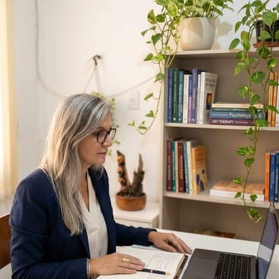 Maria Eugênia em seu consultório